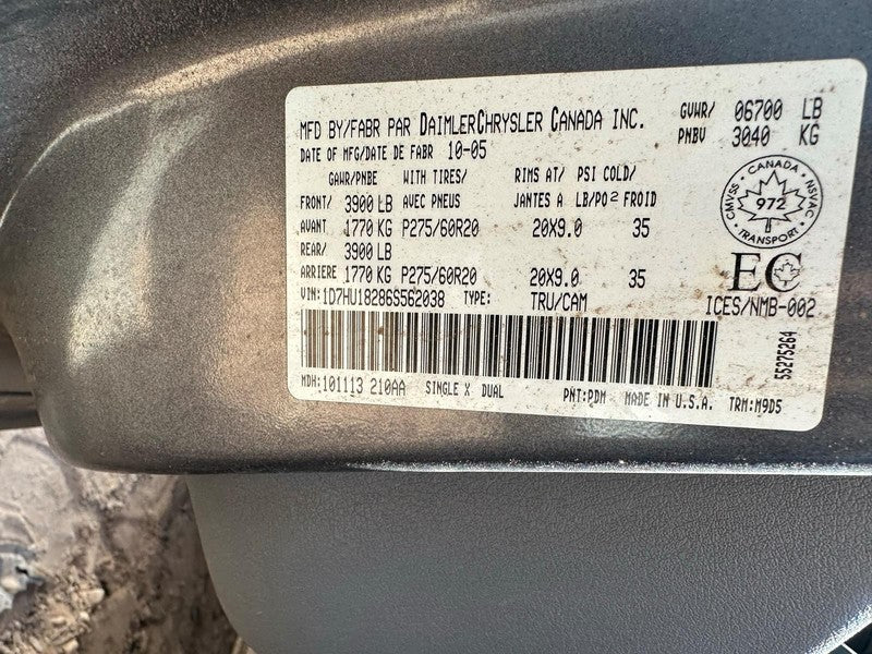 Used Automatic Transmission Assembly fits: 2006 Dodge 1500 PICKUP AT 4