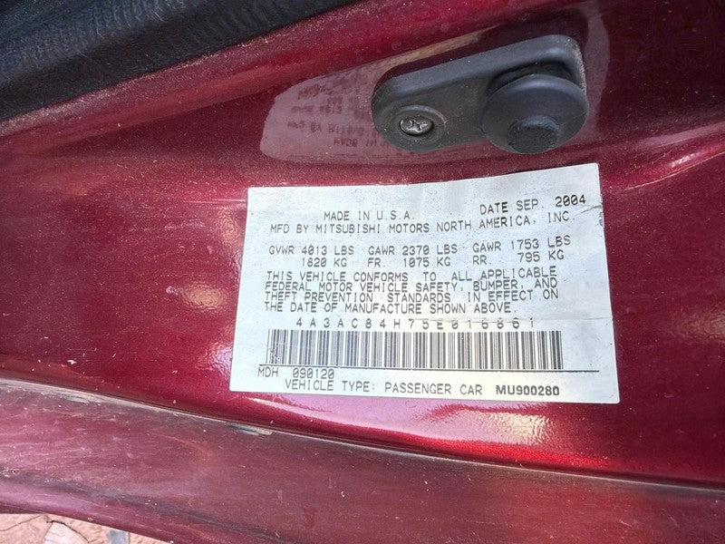 Used Front Left Door Interior Trim Panel fits: 2005 Mitsubishi Eclipse