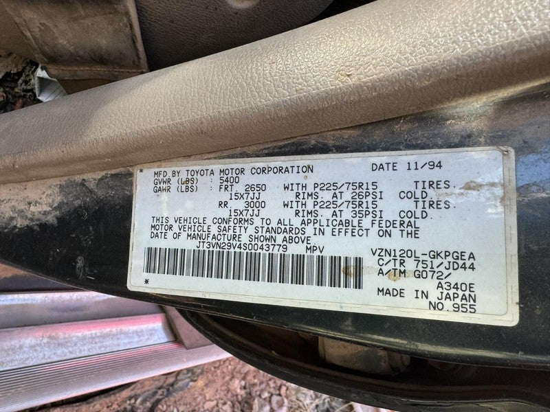 Used Automatic Transmission Assembly fits: 1995 Toyota 4 runner AT 4x2
