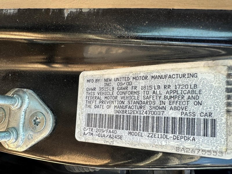 Used Wheel fits: 2001 Toyota Corolla 14x5-1/2 steel Grade A