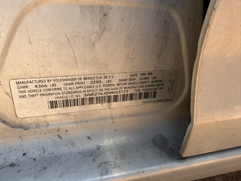 Used Rear Right Door Assembly Rear Side fits: 2010 Volkswagen Jetta Sd