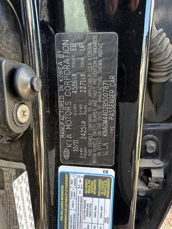 Used Radiator Core Support fits: 2011 Kia Optima 2.4L Hybrid Grade A