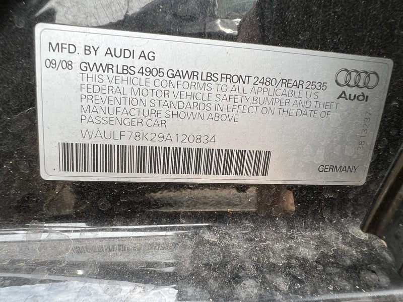 Used Left Headlight Assembly fits: 2009 Audi A4 Sdn halogen L. Left Gr